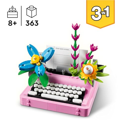 Image of LEGO Creator 3in1 Typewriter with Flowers Toy Playset 31169 Building Blocks Toys for 8+ Gift for Boys and Girls