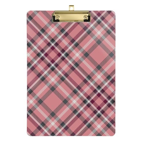 Buffalo, tavoletta portablocco con motivo scozzese scozzese scozzese color pesca nero e bianco, portablocco per ricevute e ricevute, portablocco portatile per ingegneri ospedalieri, 31,8 x 22,9 cm