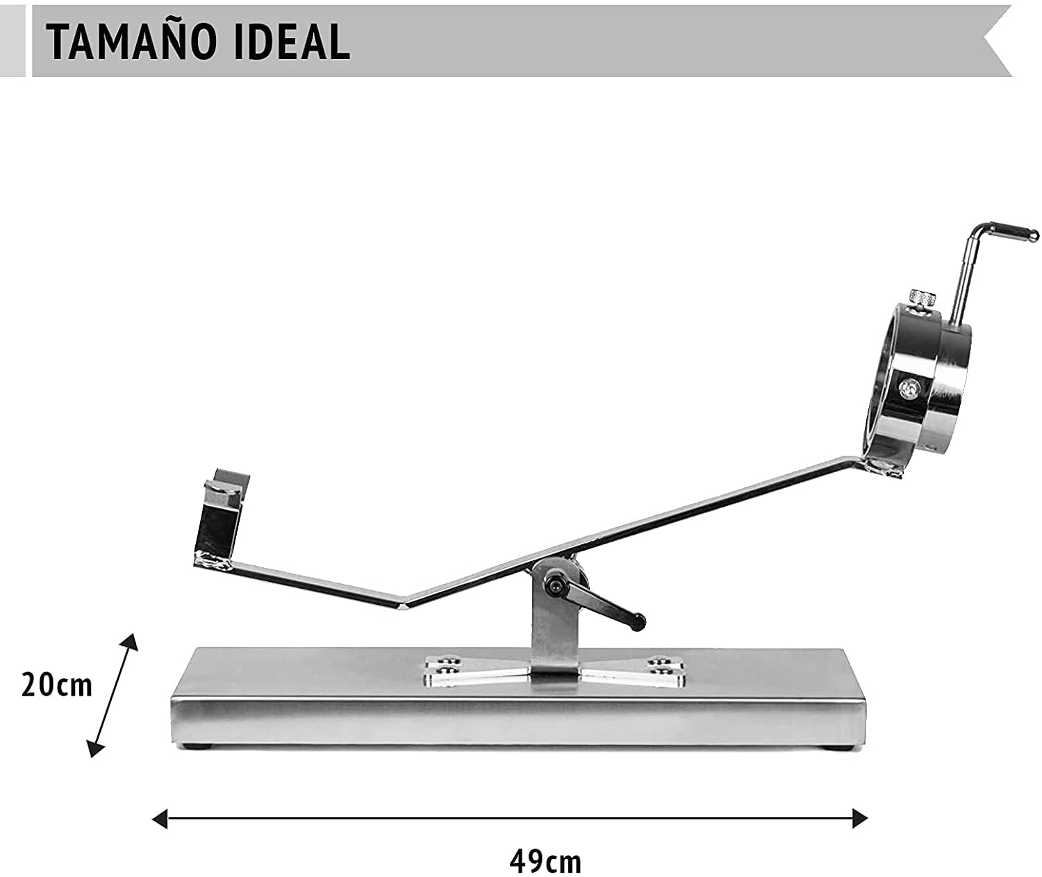 BRICOMIRAS JAMONERO BASCULANTE GIRATORIO CON BASE INOXIDABLE. SOPORTE JAMONERO IDEAL USO DOMÉSTICO Y PROFESIONAL (Inoxidable solo)