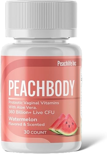 Peachlife Supositorios vaginales probióticos con sabor a sandía y perfumados  con aloe vera y 11 cepas para el equilibrio del pH, soporte Peachbody