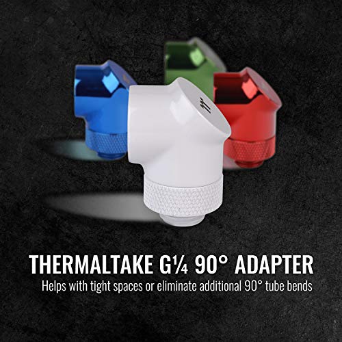 Image of Thermaltake Pacific DIY LCS G1 /4 90 Degree Adapter Fitting, White - 2 Pack - CL-W052-CU00WT-A