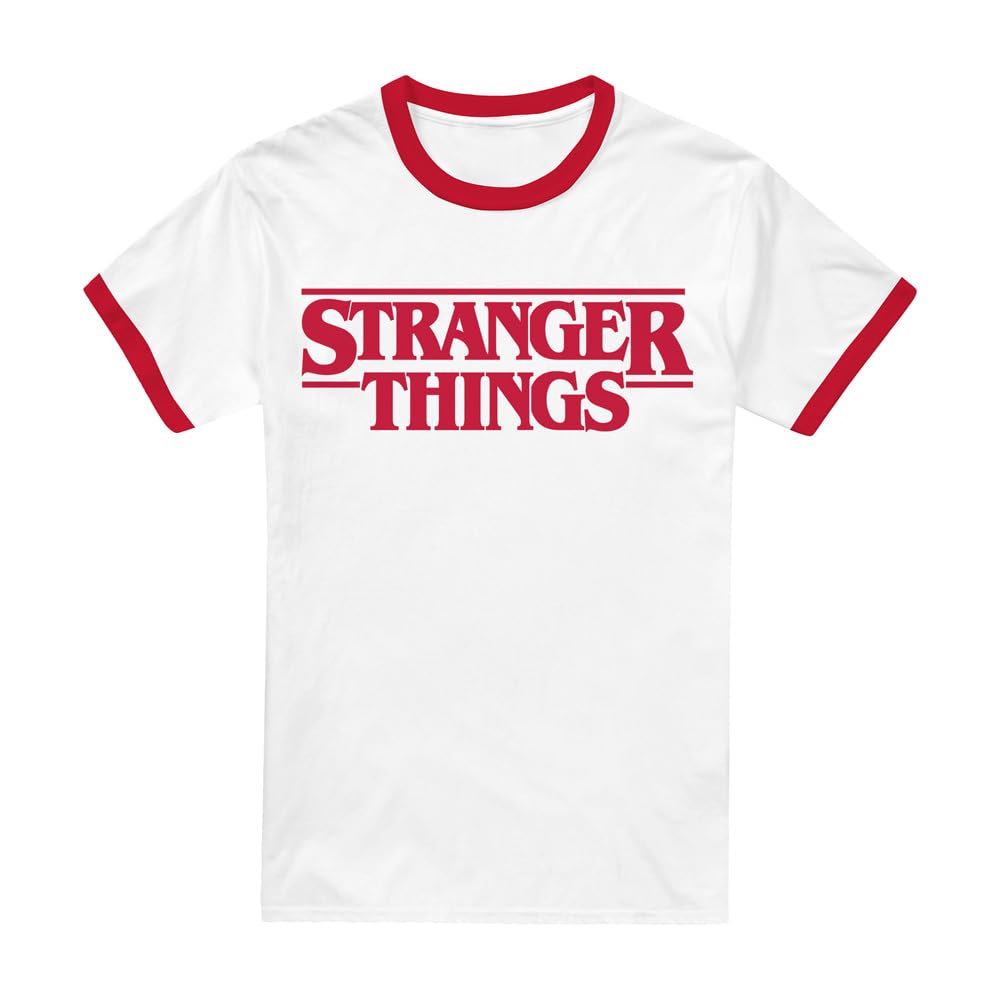 Stranger Things Men's Main Logo Ringer Ringer T-Shirt W -  - XL