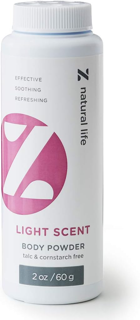 Z Natural Life Body Powder, Lightly Scented, 3-Natural Clays, Arrowroot Powder and Essential Oils - Talc & Cornstarch Free (2 oz)