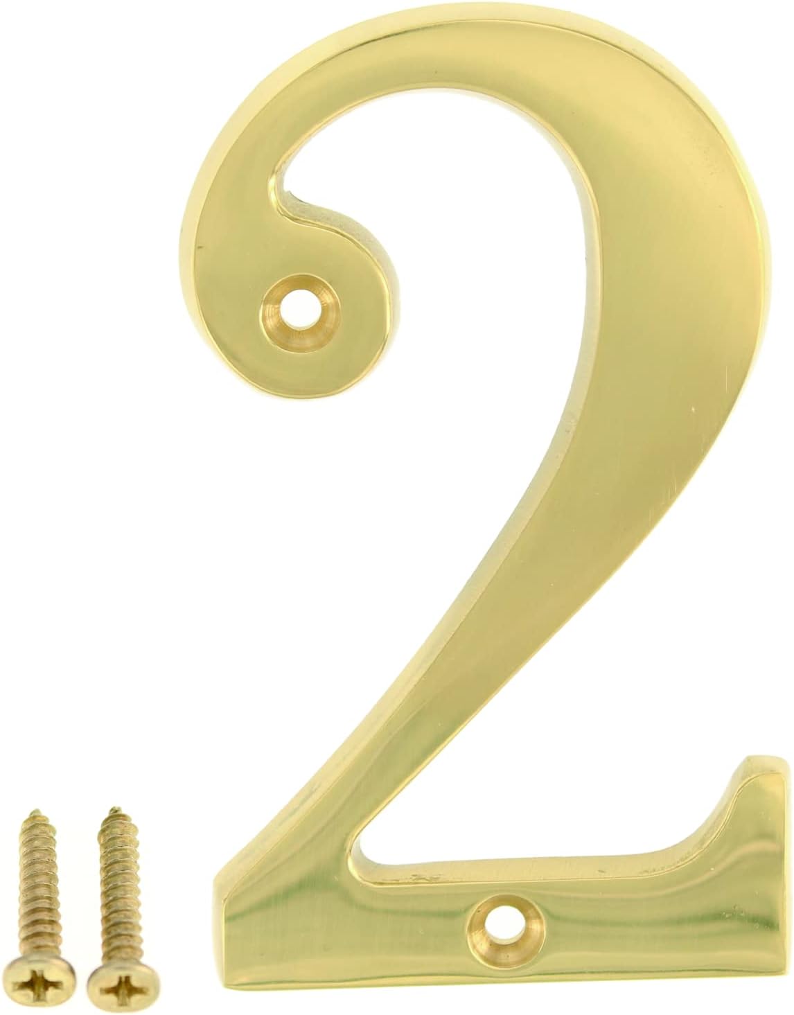 ZW Hardware A100 4 Inch Bright Brass House Number 3