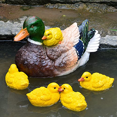 Outop 2Pcs Resin Duck Figures, Super Cute Duck Garden Figures Ornaments Exquisite Resin Outdoor Statue Decoration For Outdoor Garden Yard Decoration #TOP4