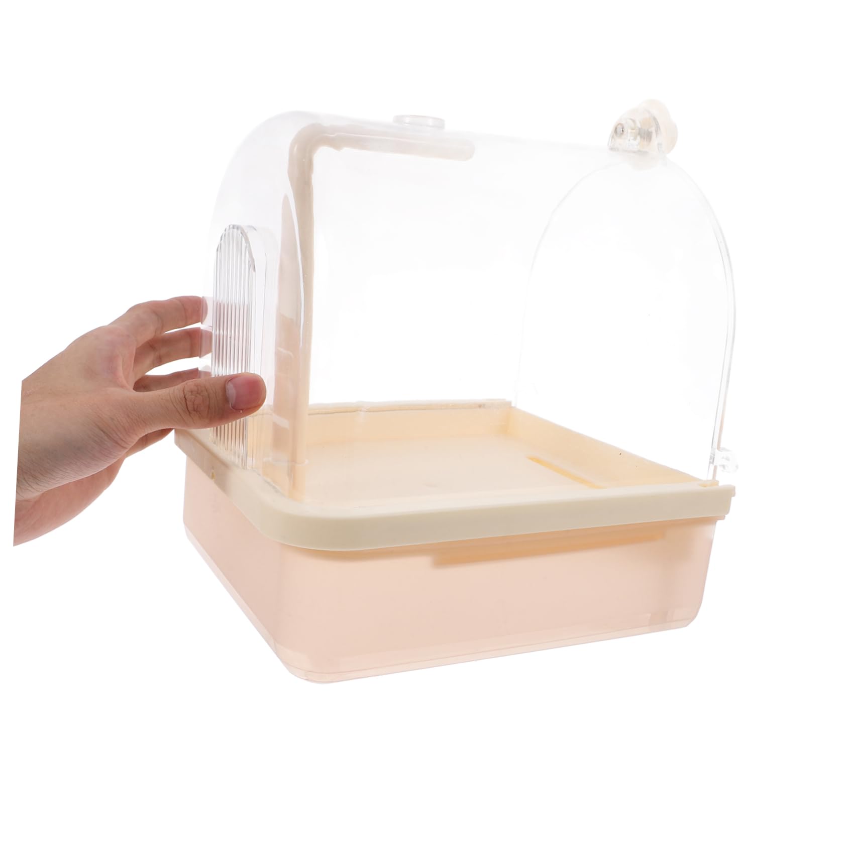 Abaodam Vasca da Bagno per Pappagalli Appesa, Box di Pulizia Automatica in ABS, Installazione Facile, per Gabbia, Accessorio per Uccelli