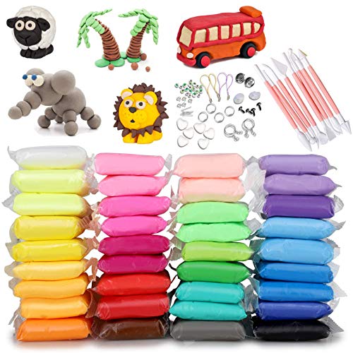 Magic Clay 36 Colors, HB HOMEBOAT Air Dry Clay for Kids with Clay Tools Set Accessories, Play Model Magical Clay for Girls Ages 10-12