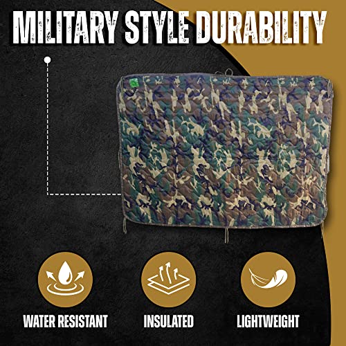 Highspeeddaddy Adult Woobie Poncho Liner - Large Ripstop Military Blanket - Lightweight, Thermal, Insulated, Water Resistant - Camping, Tactical, All Weather, Emergency, Outdoor, Survival - 82X60 #TOP1