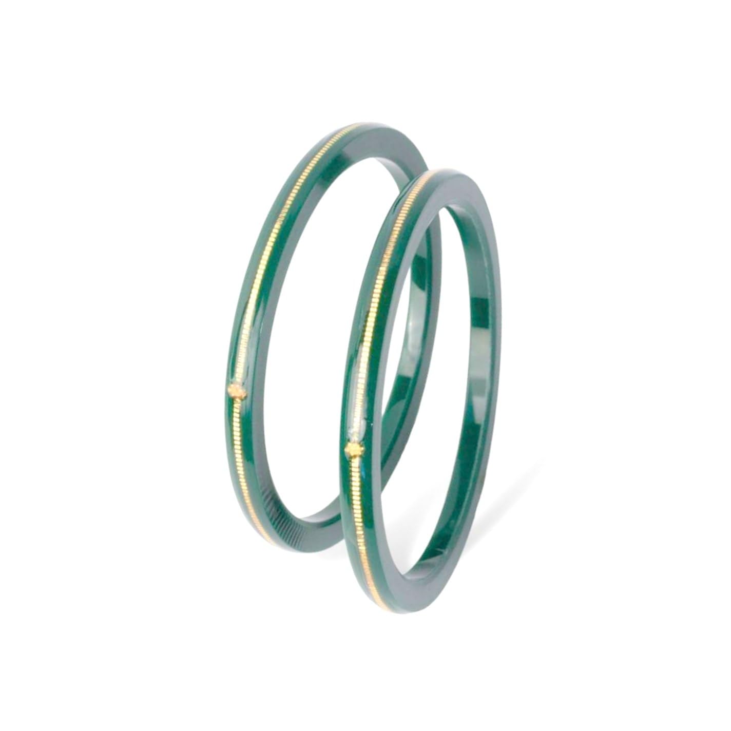 Premokshi 22kt (916) Yellow Gold Handmade Pola Bangles/Wedding Chooda for Women with Purity Certificate (Set of 2pcs)