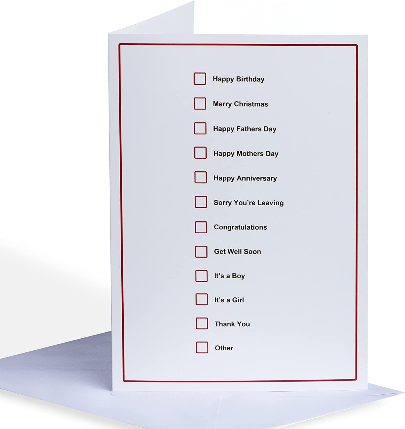 Funny Father’s Day Card – Dads Novelty Tick Box Greeting Card – A5 - Envelope included