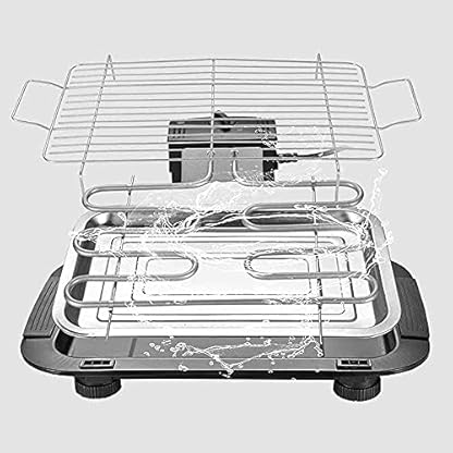 hubzclbl Elektrischer Grill, 1500 W elektrischer Tischgrill für den Innenbereich, rauchfrei, große Kapazität, Haushalt… – Bild 7