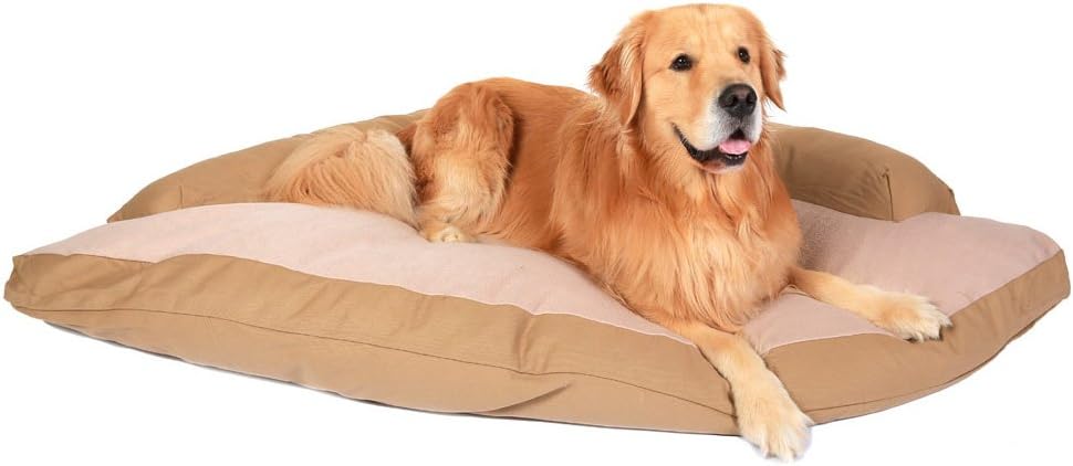Corner Dog Bed with Bolster XXL 44" x 64" x 44" Khaki