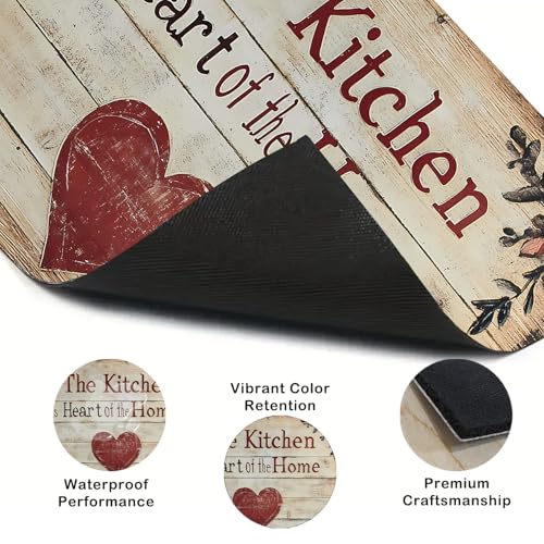 Image of Nuxovilar Stove Top Cover for Electric Stove, 20x28 Inch Polyester Glass Cooktop Protector with The Kitchen is My Happy Place Heart Design, for Kitchen Decor & Daily Use