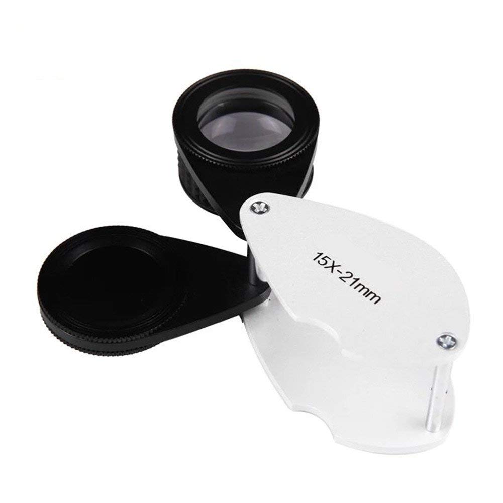 asdchZen Magnifying Glasses,Small Magnifying Glass 15X Hd Lens Handheld Folding Magnifier Jade Coins Identification Tool,For Diamonds Gems Stamps