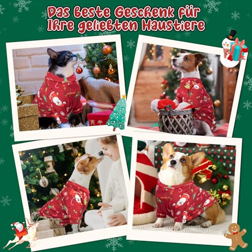 Kiiwah Weihnachten Hundepullover, Winter Warmer Hund Katze Pullover Kleidung Haustier Mantel Kostüm Welpenpullover Pullover Bekleidung für kleine mittelgroße Hunde