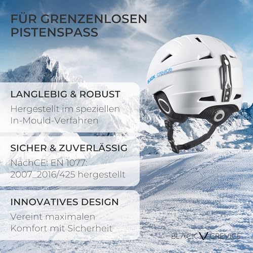 Black Crevice Skihelm Kitzbühel I Ski-Helm in sportlichem Design I Skihelm Herren & Damen I Skihelm...