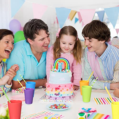 image for Yahenda 100 Pack 5.5 oz Carnival Plastic Cups Kids Reusable Drinking C