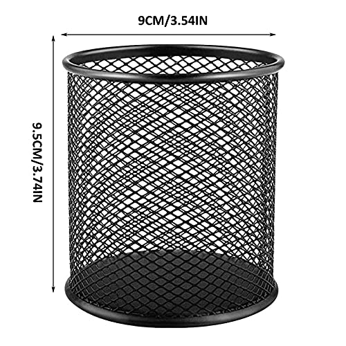 Saim Wire Mesh Pen Cup,Pencil Makeup Brush Cup Holder Desktop Organizer For Home Office Classroom, Black, 2 Packs #TOP1