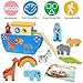 KMTJT Toddlers Wooden Noah's Ark Toy Animal Playset, Baptism Gifts for 1 2 3 Boys Girls, Shape Sorter Early Learning Montessori Toys with Bible Story Book for 12 18 24 Months Babies