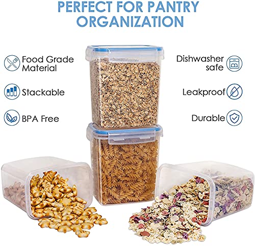 Image of Kitchen Storage Container Set of 1pc Food Safe & BPA Free Plastic Kitchen Containers and Jars 500ml Cereal Dispensers Airtight Fridge Container with Leakproof Lid (0.5L, Rectangular, Transparent)