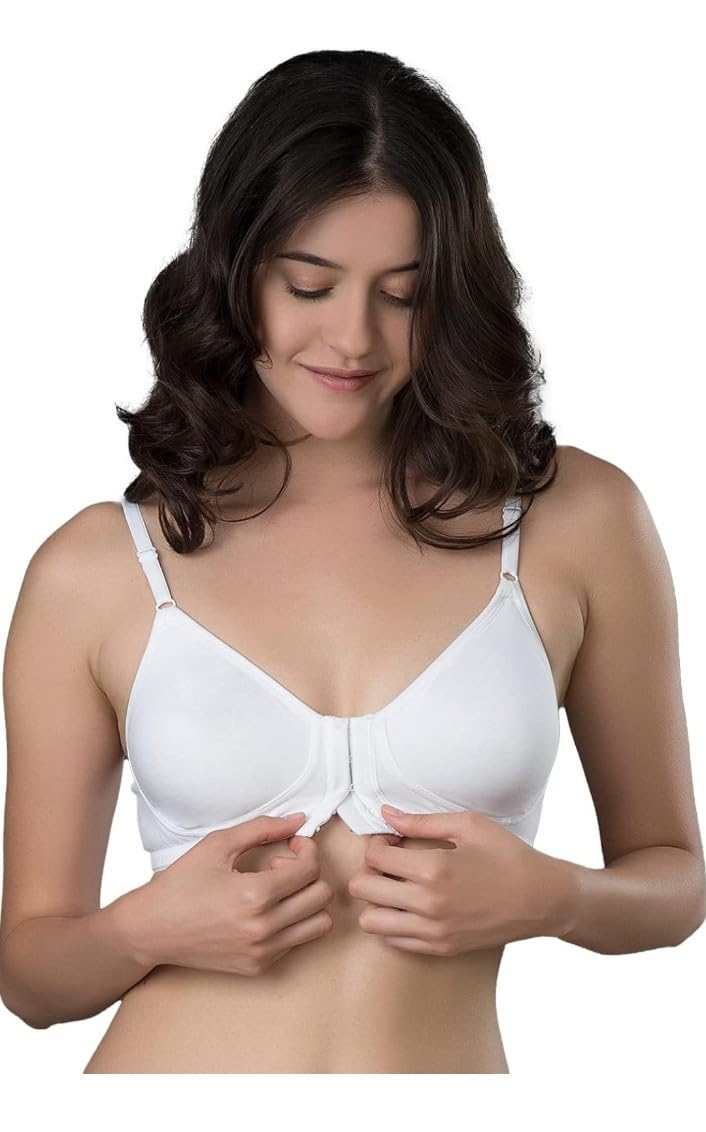 fashionez Imported Fabric Women’s Front Open Seamless Non-Padded Bra | Cotton Comfort Everyday Bra-picture-17