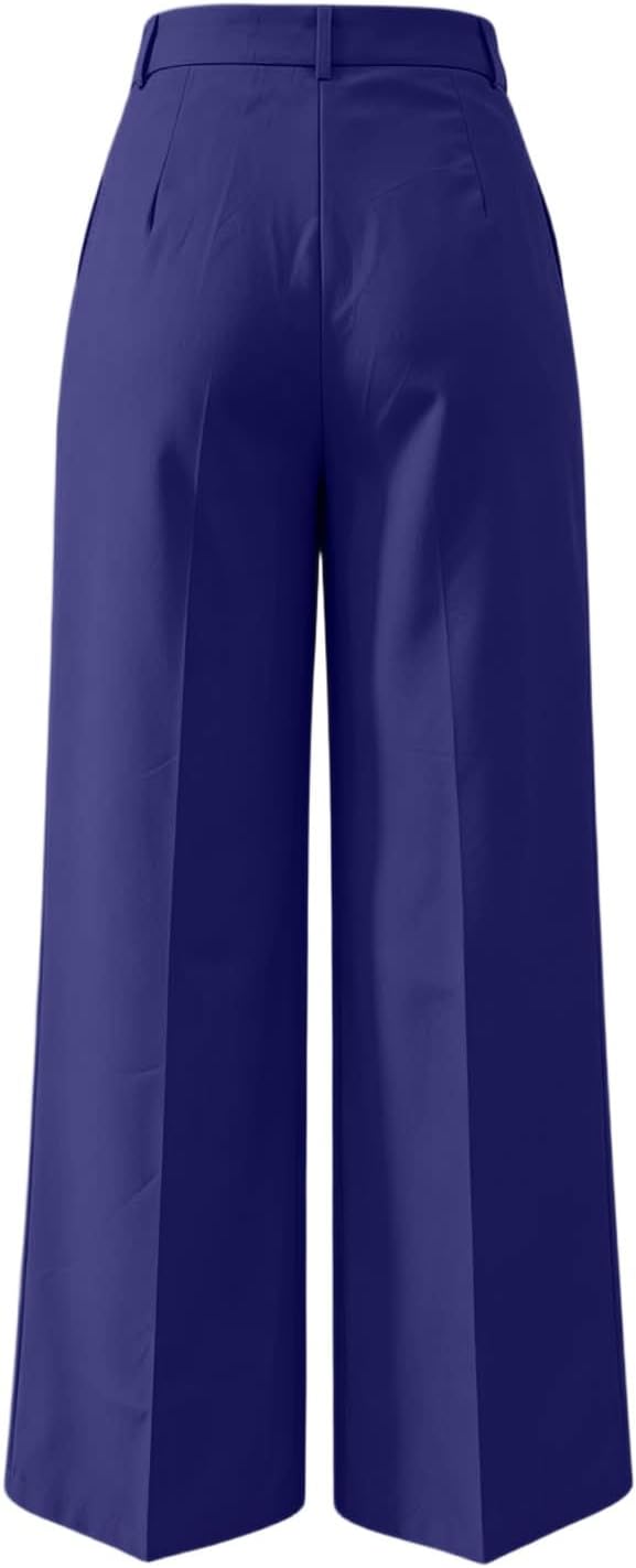 Women's Wide Leg Dress Pants High Waisted Straight Leg Slacks Business Loose Office Work Pants Suit Trousers