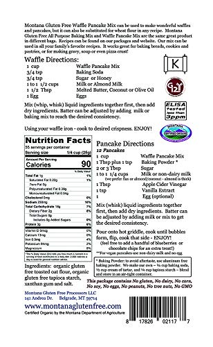 Montana Gluten Free Organic Waffle Pancake Mix 3Lb Package #TOP1