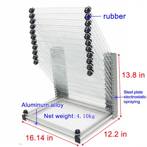 Image of INTBUYING Art Drying Rack (12 Shelves) 16 * 12 * 14 inch Desktop Placed Flip-Open Type Portable Paint Art Storage for Classrooms Art Studios