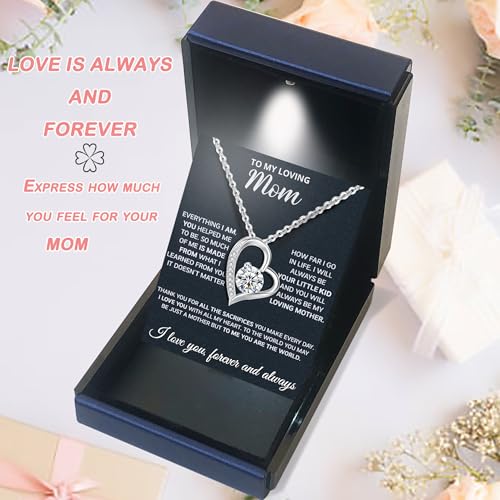 Mothers Day Gifts For Mom From Son Daughter Mom Necklace For Women 925 Sterling Silver New Mom Gifts Birthday Gifts With Heartfelt Message & Lighted Box2