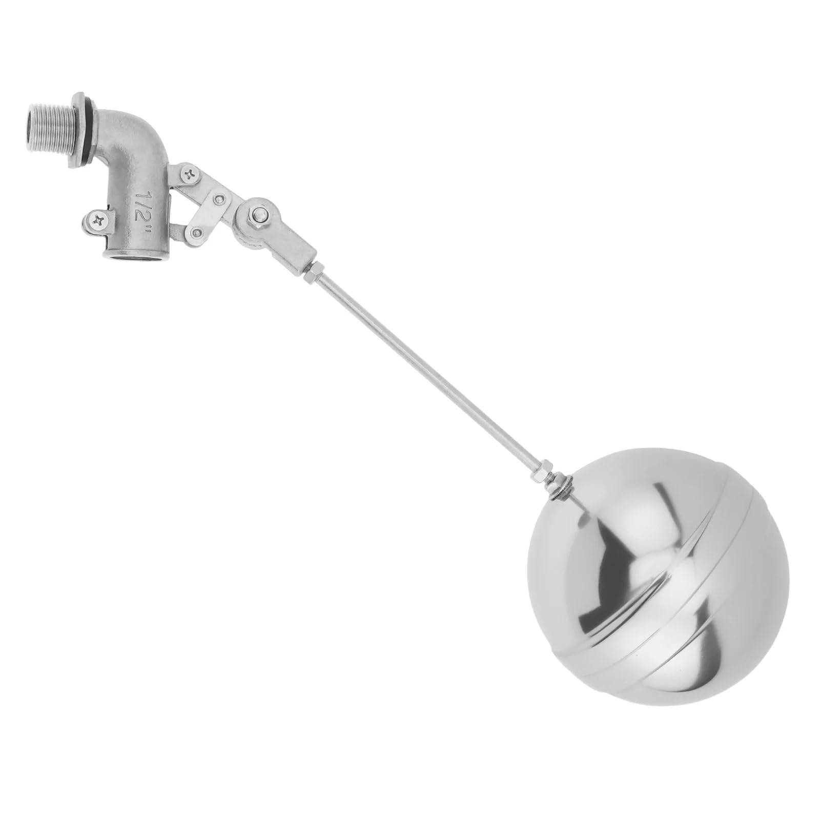 2 válvulas flotantes ajustables de acero inoxidable de 0.5 pulgadas para tanque de agua, equipo de ganado, bola de control automático de nivel