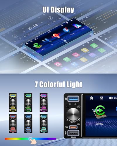 Autoradio 1Din Bluetooth Roinvou écran tactile 6,5 pouces et RDS - 6