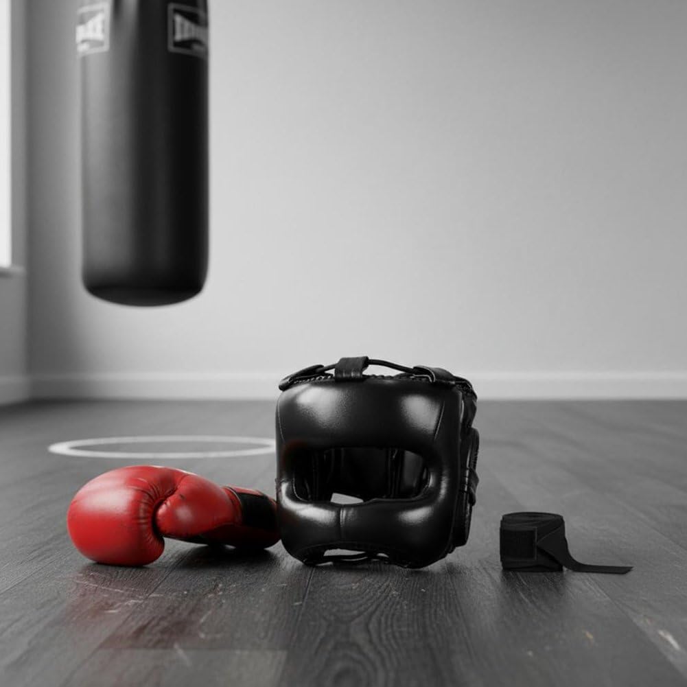 Wyściełany kask treningowy w tajskim boksie, ochrona głowy, do Kickboxingu, Sparringu, Sztuk Walki Taekwondo
