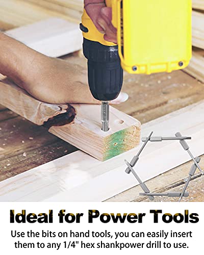 Rocaris 6 Pack 1/4 Inch Hex Shank Triangle Head Bit, S2 Steel Screwdriver Drill Set Bits Ta14, Ta18, Ta20, Ta23, Ta27, Ta30-65Mm #TOP5