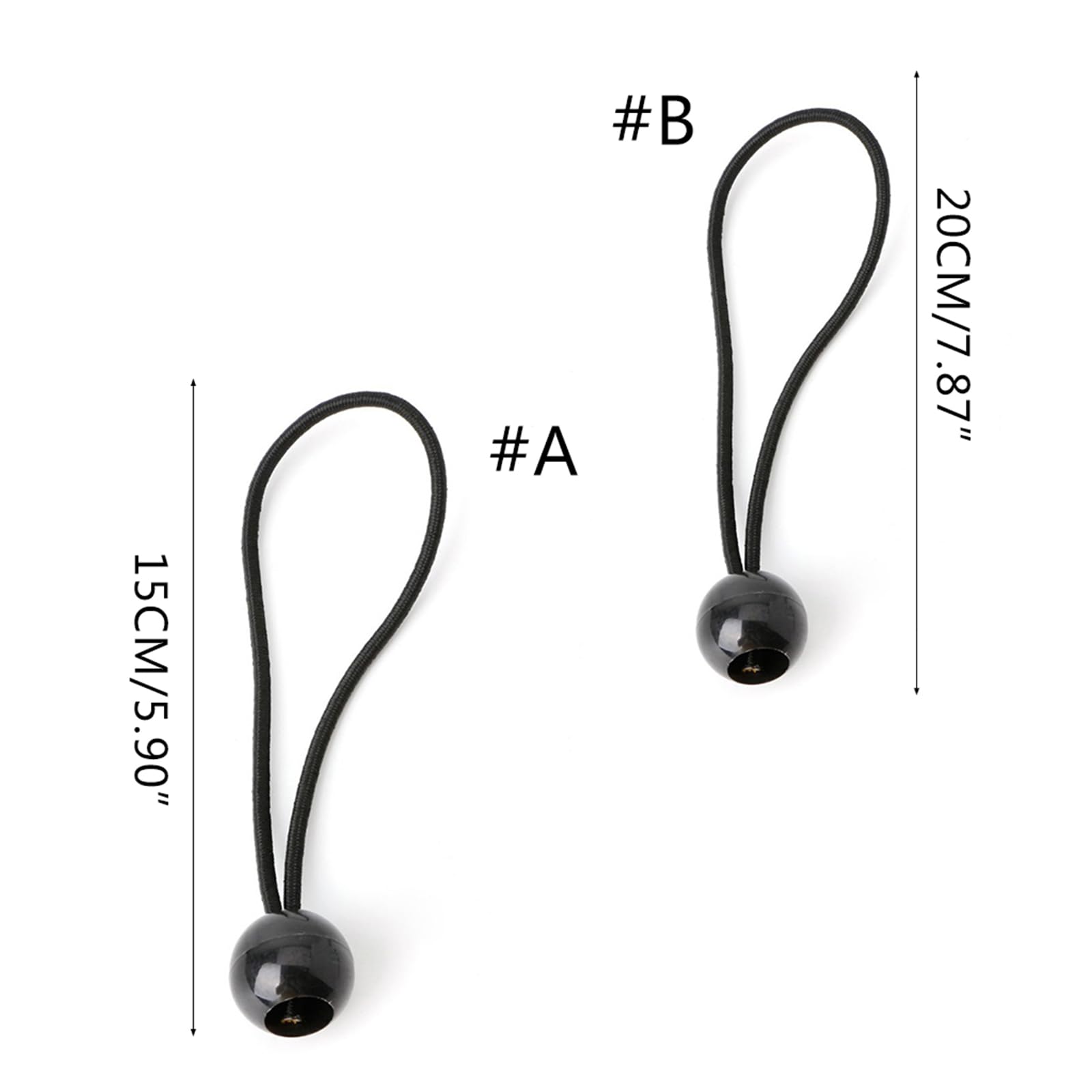 Kcjhagbd 10 Pcs Black Ball Bungee Pack Shock Elastic Tie Cord Fixing Securing Trailer Ropes Buckle Backpack Accessories Elastic Tie Cord