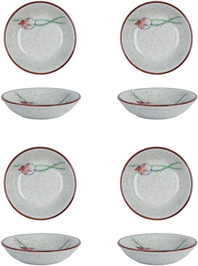 Small Ceramic Bowl-Ceramic Snack Ice Cream Bowl Dessert Small Bowl for Microwave Oven Dishwasher Refrigerator 4 Pieces (Color : B) (D)