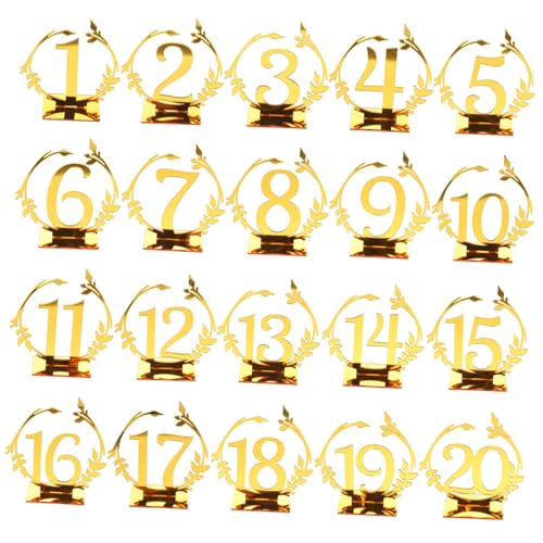 Garneck 20pcs Reusable Seats Signs Wedding Supplies Table Number Signs Banquet Table Decor
