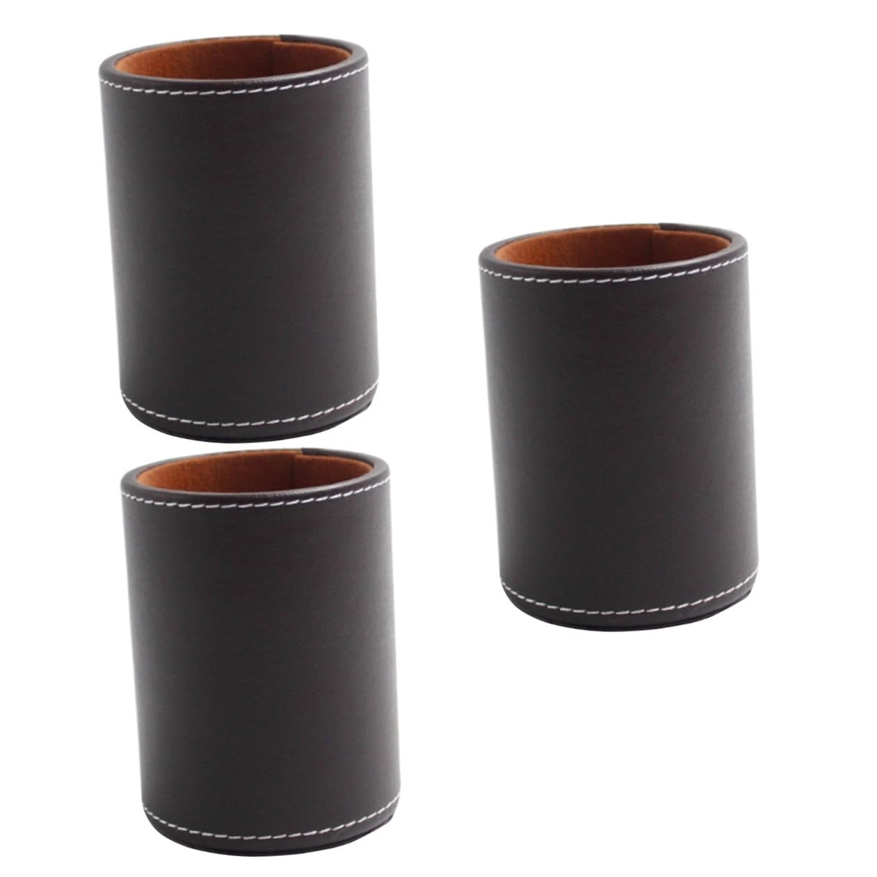 MAGICLULU 3 Piezas Portalápices Pu Para Escritorio Sostenedor De La Pluma De La Pu Contenedor De Lápiz Sostenedor De La Pluma De Escritorio Moda Tanque De Almacenamiento