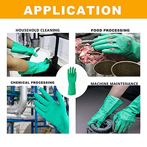 Royaki Nitrile Chemical Resistant Gloves,Latex Rubber Free Household Gloves, Resist Acid, Alkali,Solvent And Oil,1 Pair Size Medium #TOP5