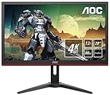 Schnelles TN Panel, 4K UHD Auflösung, FlickerFree Headphone out, abnhembarer Standfuss (VESA 100x100)
