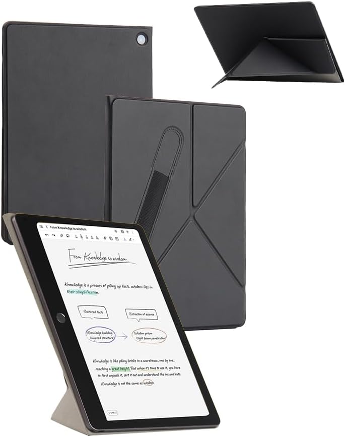 PU Protective Case for TCL Note A1 NxtPaper 11.5Inch Tablet,E-Book Magnetic Smart Cover with Pen Slot, Multi-Angle Stand (Model: 9566X) Black