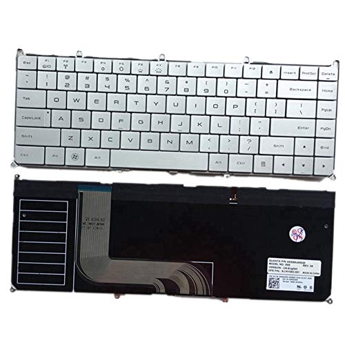 Clavier Dell Adamo 13 13D 13-A101 argent pour PC portable XPS P02S disposition touches US