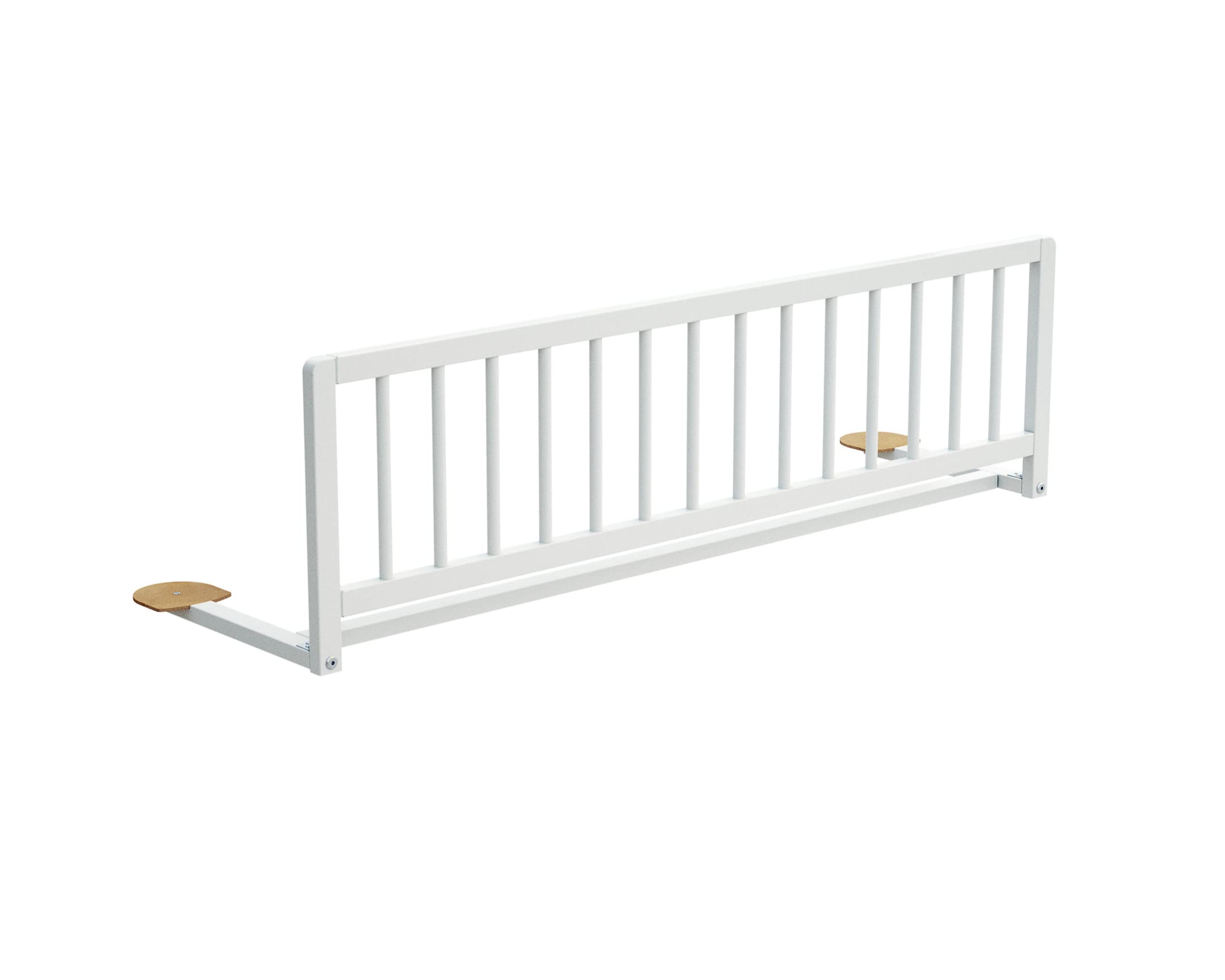 Webaby – Barrera infantil de 117 cm SIDO blanco de madera – 117 x 34,5 x 31 cm | Barrera de seguridad anticaídas | 18 meses a 5 años | para colchón de altura 10 a 16 cm