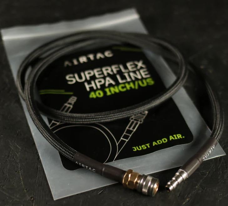 Hidden Airsoft Airtac Superflex HPA Line, 40 Inches, Highly Flexible, Large Diameter Inner Bore, with US Foster 22-2 Connectors