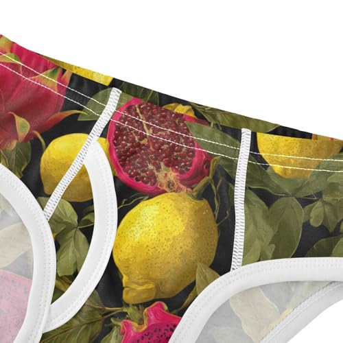 Wusikd Yellow Lemons Boys' Underwear Cotton Dragon Fruit Boys Briefs Soft Toddler Underwear 2T4