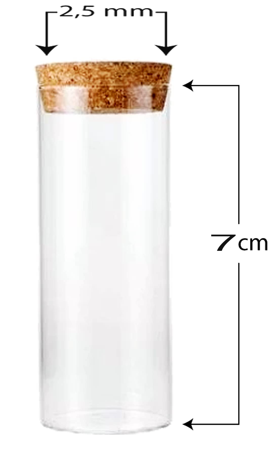 24 Provette In Vetro Con Tappo A Sughero Per Confetti | Portaconfetti Per Bomboniere Matrimonio, Battesimo, Comunione, 11,5 Cm - 4