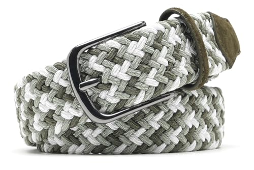 Image of Fabio Valenti Canvas Elastic Fabric Woven Stretch Braided Belts for Men Women Junior with Multicolored /Full Sizes