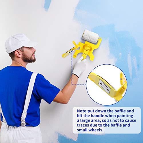 Paint Edger Roller Brush Multifunctional Hand-Held Clean-Cut Paint Edger Roller Brush Paint Edger Combo Kit With Extra 1 Replacement Roller 1 Brush For Home Room Wall Ceiling Indoor Outdoor Painting #TOP4