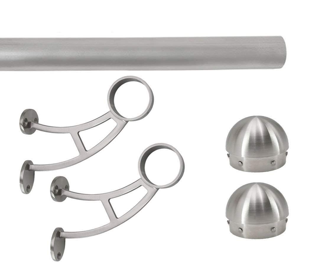 Solid Bar Mount Foot Rail Kit Custom Made Brushed Stainless Steel
