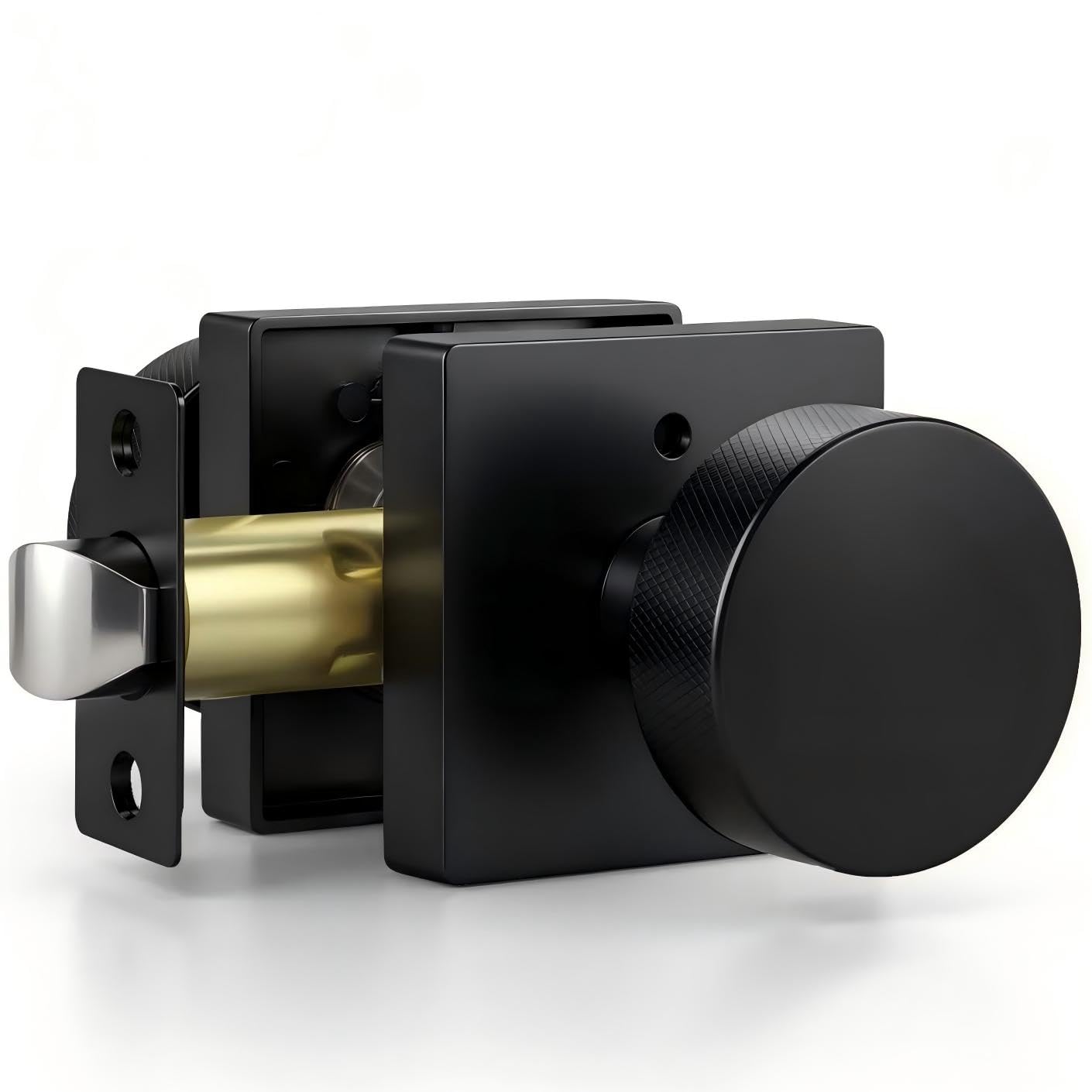 Black Closet Door Knobs - Keyless Passage -9