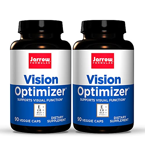 Jarrow Formulas Vision Optimizer - 90 Veggie Caps, Pack of 2 - Supports Visual Function - Contains More Than 10 Vitamins, Phytonutrients & Herbs - 60 Total Servings